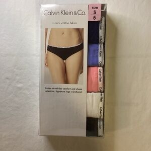 Calvin Klein New in box. Multicolor Cotton 5 Pack Bikini Set Sz S~5